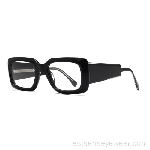 Square Unisex Bevel Acetate Frame Glasses Optical Glassases